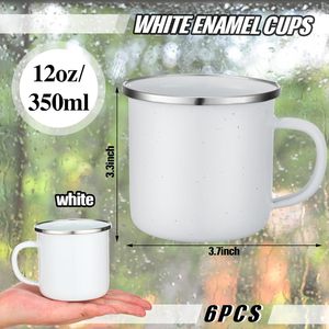 Stock 12oz 330ml Eco-Friendly Vintage Style Sublimation <b>Enamel</b> <b>Mug</b> Custom Blanks for Camping - Product Image 2