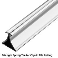 Profilé en V triangulaire à ressort en acier galvanisé à clipser pour plafond, dissimulé, moderne, installation facile, pour bureaux, centres commerciaux, hôpitaux