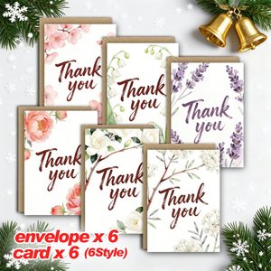Cartes de remerciement personnalisées multi-styles en carton mat avec logo, enveloppes, petites cartes de vœux, estampage or/argent, anniversaire, mariage - Product Image 4