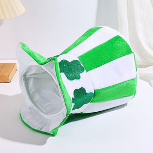 Chapeau de Fête à Rayures Vertes et Blanches Scintillantes Nouveauté en Gros pour Festival - Product Image 3