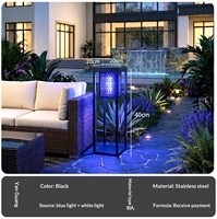 Lampe anti-moustiques solaire à corps métallique, indice IP55, pour extérieur, villa, cour, jardin, usage domestique, étanche, répulsif pour les insectes.