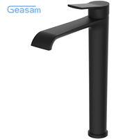 Robinet de lavabo haut noir brossé GEASAM OEM, mitigeur monocommande pour salle de bain