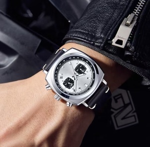 Montre à quartz unisexe à bracelet en cuir, style classique sport ovale, grand cadran de 42 mm, étanche, multifonctionnelle, vente chaude - Product Image 6