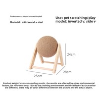 Griffoir pour chat en bois, jouet pour chat, boule à griffer en forme de lapin, jouet aiguisant les griffes en forme de V, corde de chanvre, arbre à chat durable pour animaux de compagnie