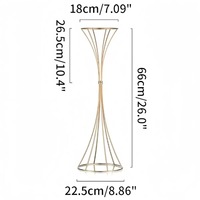 Vase trompette haut en métal doré pour centres de table de mariage, dîner et fête, support à fleurs doré pour décoration de fête et de maison