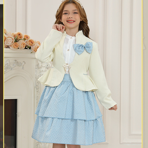 الربيع/الخريف مجموعة تنورة جديدة للبنات صغيرة عطر نمط نصف تنورة مع زخرفة القوس ملابس الأطفال-صغيرة - Product Image 1