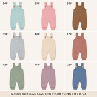 Salopette coton biologique écologique French Terry pour bébés filles garçons salopette pantalon à bretelles pour enfants