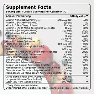 Complément Alimentaire - Capsules Multivitaminées Complètes avec Complexe B, <span class=keywords><strong>Fer</strong></span>, Sélénium, Zinc, Iode pour Adultes, Marque Privée OEM - Product Image 3