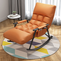 Fauteuil à bascule moderne et relaxant pour intérieur avec poche latérale BJFlamingo, chaise de loisirs pour balcon, salon, salle à manger, hôtel