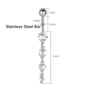 Anelli Pendenti per <span class=keywords><strong>Ombelico</strong></span> in <span class=keywords><strong>Acciaio</strong></span> <span class=keywords><strong>Chirurgico</strong></span> per Matrimonio, Gioielli alla Moda con Zirconi Romantici per <span class=keywords><strong>Piercing</strong></span> all'<span class=keywords><strong>Ombelico</strong></span> - Product Image 6