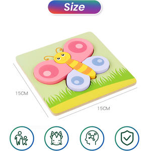 Rompecabezas de Madera Grueso de 5 Piezas, Actividad Educativa Sin Pantalla para Niños Pequeños, Preescolares y Niños - Product Image 2