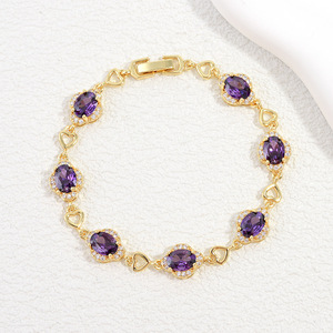 <span class=keywords><strong>Bracelet</strong></span> pour femme en fer et zircon, élégant, de luxe léger, motif cœur et amour, design de niche haut de gamme, super scintillant VL790 - Product Image 4