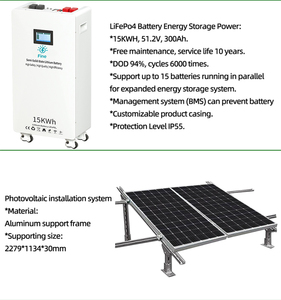 Systèmes de stockage de batteries solaires domestiques JEESENG, système d'énergie solaire hors réseau, batterie lithium-ion, kit complet 11KW - Product Image 2