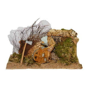 Figurine rustique en résine pour aiguisoir à couteaux avec fonction mobile 15x16 26cm - Product Image 1
