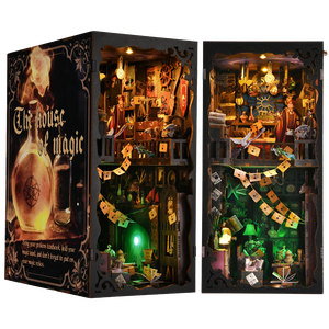 Estantería de Madera Estilo Cyberpunk Hecha a Mano, Creativa, 3D, DIY, Estantería en Miniatura para Libros, Juego de Muebles en Miniatura, Set de Rincón para Libros - Product Image 6