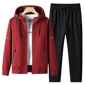 Autumn Sports Leisure Solid <b>Large</b> Size Jacket Young Middle-Aged Men <b>Extra</b> Fat Enlarged Hooded Cardigan Top Zipper Anti-Bacterial - Product Image 1