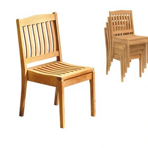 Chaises de jardin empilables élégantes, durables, modernes, en teck léger, pour une utilisation en extérieur sur la plage - Product Image 1