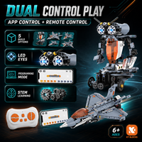 Juguetes Educativos STEM, Robot en Forma de Avión de Combate 5 en 1, Bloques de Construcción de Plástico ABS con Control Remoto, Juego de Juguetes Personalizados para Niños