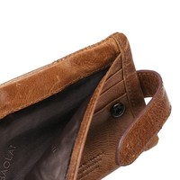 Dompet Pendek Kulit Asli Pria JINBAOLAI Motif Buaya Mini Vintage dengan Ritsleting, Dompet Koin Portabel - Produsen Langsung