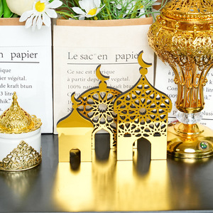 Décorations DAMAI pour l'Aïd Ramadan, décorations de table en acrylique doré en forme de mosquée Mubarak pour les cadeaux de l'Aïd al-Fitr - Product Image 3