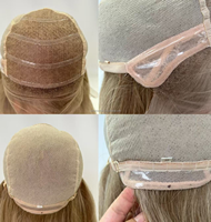 Perruque médicale haut de gamme entièrement faite à la main en cheveux humains vierges européens, avec bande antidérapante pour base en dentelle transparente, densité 150 %, pour la perte de cheveux