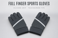 Gants de sport d'extérieur fonctionnels à doigts complets, personnalisables avec logo OEM, impression numérique sérigraphiée, impression en relief en caoutchouc antidérapante