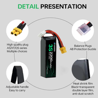 Batterie rechargeable lithium-ion haute densité énergétique, 3S 4S 6S 2200mAh 5000mAh, pour drone agricole, vente chaude