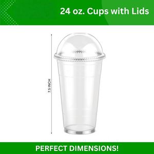 Takeaway Disposable Eco-Friendly Biodegradable 8oz 9oz 10oz 12oz 20oz 24oz 16oz Logo Custom Printed <b>Clear</b> Plastic PET Cups - Product Image 2