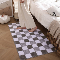 Moderner, vollständig anpassbarer Teppich mit TPR-Rücken, Mikrofaser, geometrischem Muster, mittelhohem Flor, dickem, schützendem, dekorativem, waschbarem Teppich für das Schlafzimmer