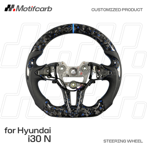 Volante de Fibra de Carbono Forjado Azul Personalizado para Hyundai I20N I30N Elantra N N-line Veloster N 2018-2026, Mejora del Interior - Product Image 2