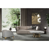 Canapé italien en cuir de luxe Modèle moderne de chambre modèle d'hôtel et de villa Canapé de luxe plat en cuir véritable
