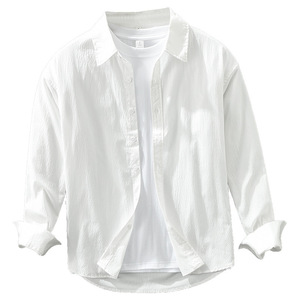 <span class=keywords><strong>Chemise</strong></span> décontractée pour <span class=keywords><strong>homme</strong></span>, logo personnalisé OEM, anti-rides, respirante, polyvalente, style minimaliste classique, entretien facile, haut à manches longues adapté - Product Image 5