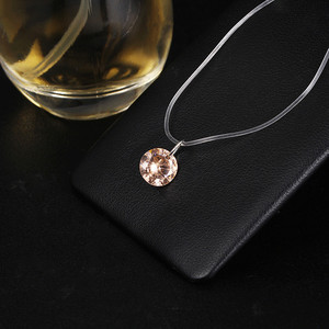 Di modo Dei Monili di Cerimonia Nuziale Lucido Zircone Collana Pendente di Cristallo E Invisibile Trasparente Linea di Pesca Delle Donne Clavicola Collana - Product Image 3