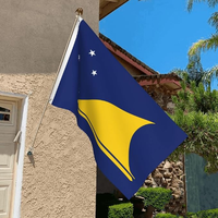 Bandera de Tokelau de 3x5 pies, poliéster de lujo resistente y duradero, para interiores/exteriores con rayas cosidas y ojales de latón