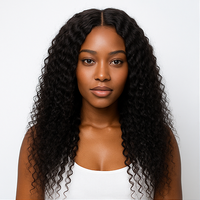 Gran oferta de cabello humano transparente HD Peluca de encaje completo con cabello de bebé Afro rizado virgen 22-30 pulgadas pelucas para mujeres negras