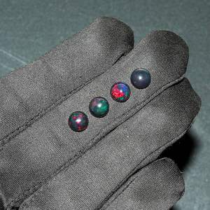 YASHEE Ópalo Etíope Negro Natural 7x7mm Redondo Multifuego, Gema para Joyería, Piedras Sueltas - Product Image 4