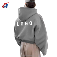Sweat-shirts à capuche personnalisés pour hommes, 500 g/m², avec patchs usés, 100 % coton, style streetwear, coupe ample