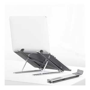 Dudukan Laptop aluminium portabel tinggi, dudukan komputer Tablet kantor rumah dengan desain dapat dilipat - Product Image 2