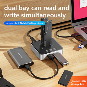 M.2 Nvme SATA Để <span class=keywords><strong>USB</strong></span> C Docking Station Dual Giao Thức M.2 Để <span class=keywords><strong>USB</strong></span> C <span class=keywords><strong>Adapter</strong></span> 10Gbps Bên Ngoài <span class=keywords><strong>SSD</strong></span> Bao Vây Với <span class=keywords><strong>USB</strong></span> C Hub - Product Image 3