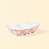 Barquette alimentaire jetable en papier imprimée couleur personnalisée, barquette à collation en papier anti-graisse pour frites, hot-dogs à emporter