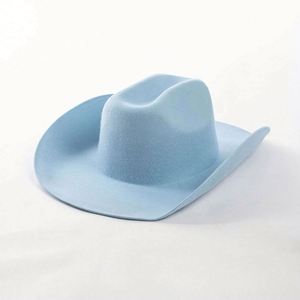 Wholesale 100% Wool Felt Cowgirl Hat Women Men Wide Brim Western White Cowboy Hat - Product Image 3