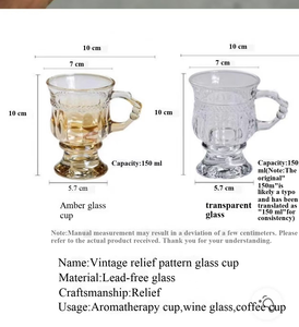 Tasse en verre de style classique nord-européen, transparente, pour thé, lait, café, verre à shot en cristal ambré - Product Image 2