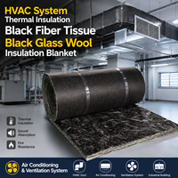 Rouleau d'isolation ignifuge en tissu noir pour conduits HVAC, Lana De Vidrio R121.67 50mm EN13501, pour climatisation et conduits industriels