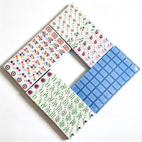 Jeu de tuiles de mahjong en acrylique peintes à la main, 160 tuiles, 4 couches, motif lotus blanc américain, personnalisé, luxueux, élégant, portable, écologique, pour adultes