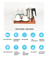 EASTON Compact 0.8L Ketel Listrik Hotel 1200W 304 Stainless Steel Pemanas Air untuk Penggunaan Kamar Tamu Hospitality CE