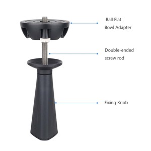 Adaptador Universal de Aleación de Aluminio BL75 para Rótula de 75 mm, Adaptador Nivelador de Rótula de Media Esfera para Trípode, Monopié, Cabezal de Bola Hidráulico Fluido, DSLR - Product Image 6