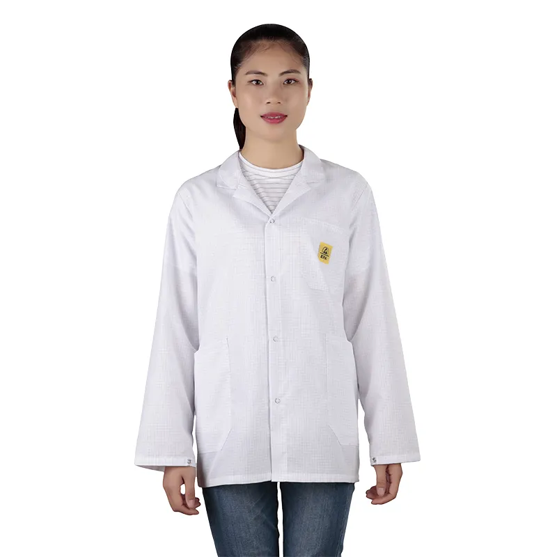 Antistatic Dust-Free Clothes Customized Accepted 1/2 Clean Room Work Suit Electronic Workshop Uniform ESD Smock Gown Clothes