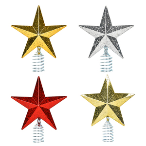 Décoration de sommet d'arbre en forme d'étoile à cinq branches lumineuse de haute qualité, faite à la main, en PVC, avec éclairage LED clignotant, boîte à lumière en forme d'étoile, ornements pour arbre de Noël - Product Image 3