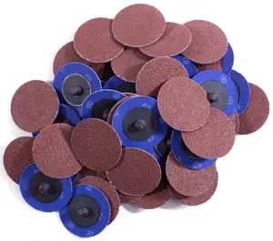 50x 2-Inch 60 Grit Roll Lock Aluminum Oxide Die Grinder Drill Abrasive Tool Customizable Sanding Disk Plastic Grinding Sanding