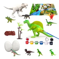 Anak Kerajinan dan Seni 3d Model Mainan Dinosaurus Lukisan Kit dengan Playmat untuk Anak-anak Hewan Set
